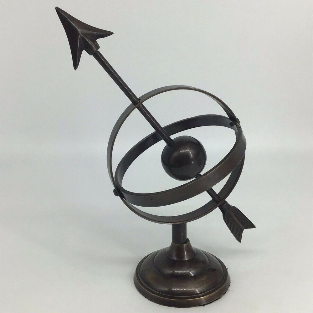 Gatco Solid Brass Authentic Brass Sphere Globe with Arrow Collectible Decor